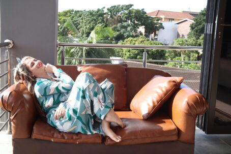 Rayon Leafy Sage Winter Robe - Image 3
