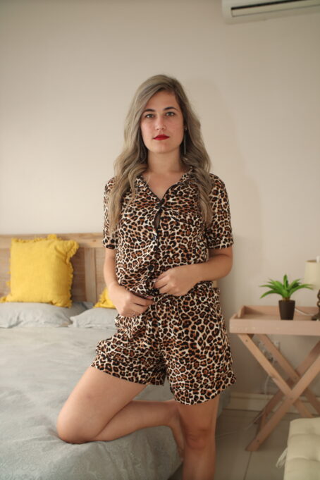 Rayon Leopard Print Summer PJ Set - Image 4