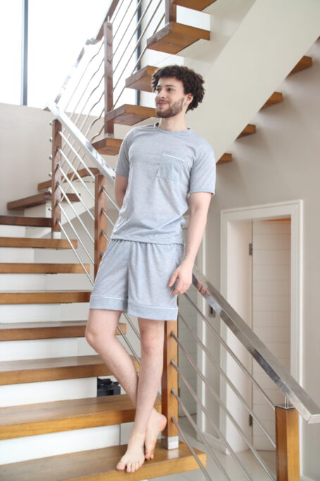 Grey Men Summer PJ Set - Image 2