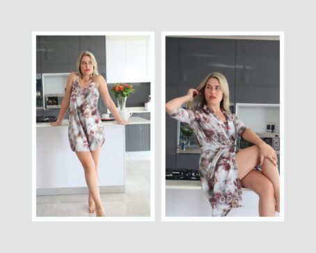 Escada Misty Rose Strappy Nightie and Gown Combo
