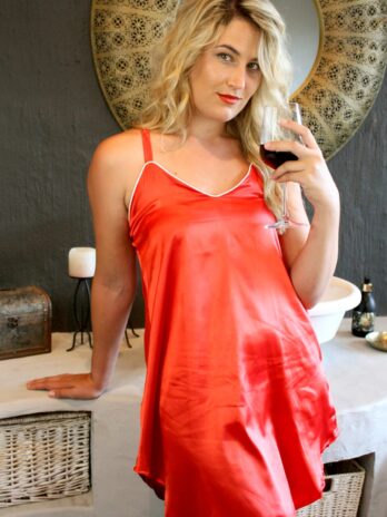 Ruby Satin Strappy Nightie
