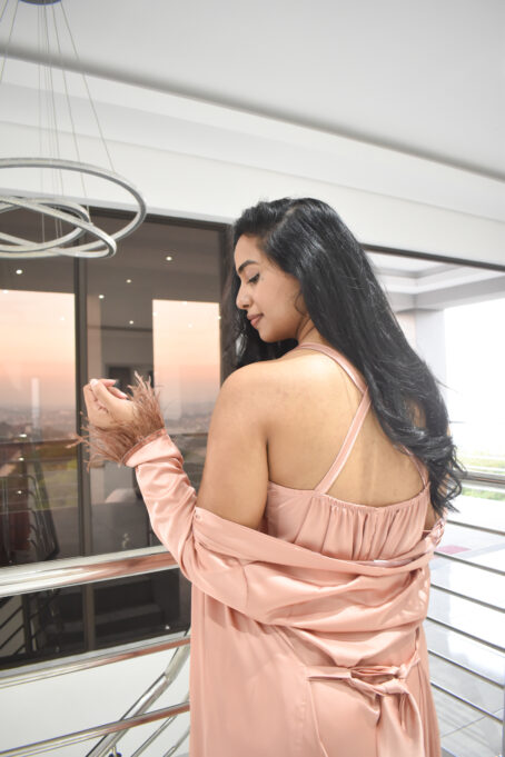 Blush strappy nightie and gown combo - Image 3