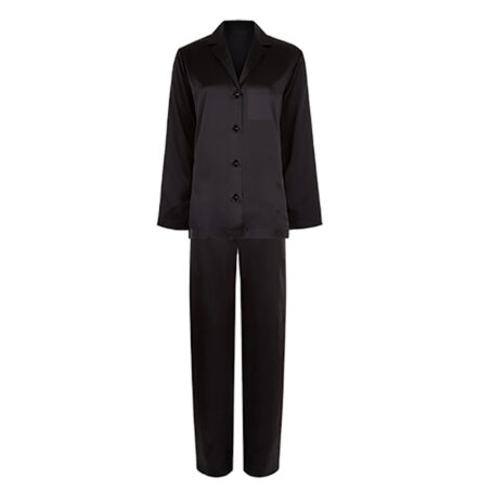 Black Satin Winter Pj set - Image 2