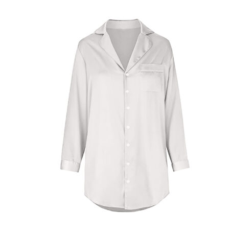Milk Satin Winter boyfriend shirt - Image 5