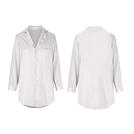 Milk Satin Winter boyfriend shirt - Image 3