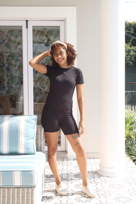 Crop Rib top- Black