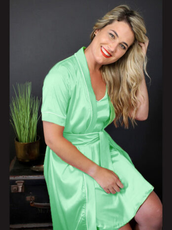 Sage short sleeve gown