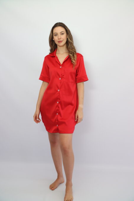Red Satin Sleepshirt