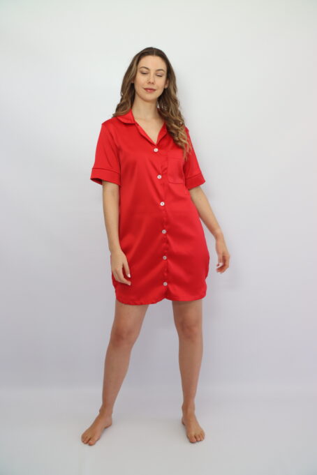 Red Satin Sleepshirt - Image 2