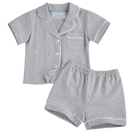 Kids & Babys Melange Grey Summer pj - Image 2