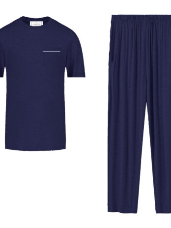 Mens Short top long pants Pj- Navy