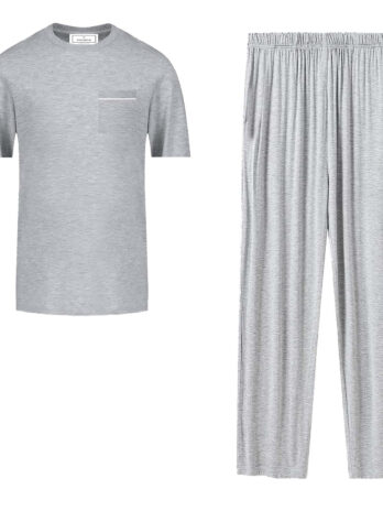 Mens Short top long pants Pj- Grey