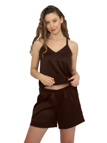 Chocolate Brown Airflow Strappy Top and Shorts