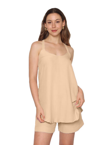 Blanched Almond Airflow Strappy Top and Shorts