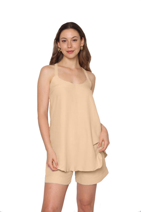 Blanched Almond Airflow Strappy Top and Shorts