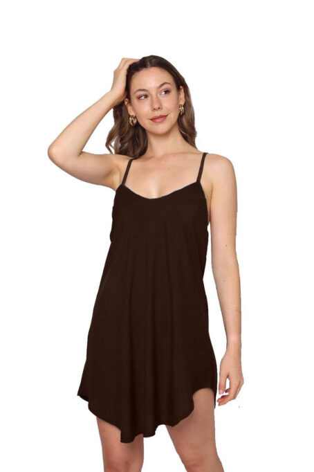 Chocolate Airflow Cotton Strappy Nightie