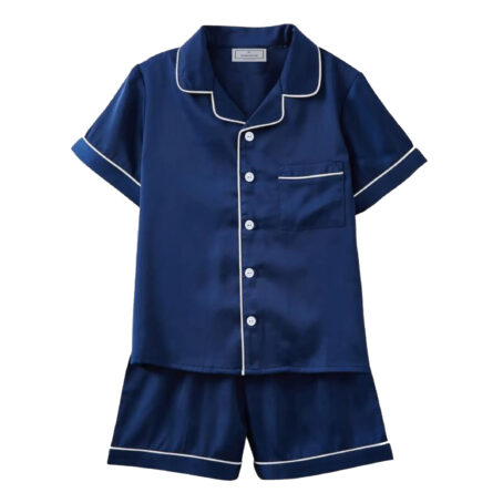 PJ Warehouse Men's Melange Navy Button Down Summer PJ Set - Image 2