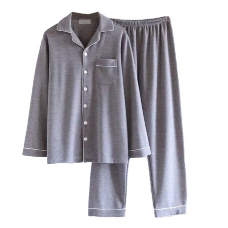 PJ Warehouse Men's Grey Winter Button down PJ - Image 4