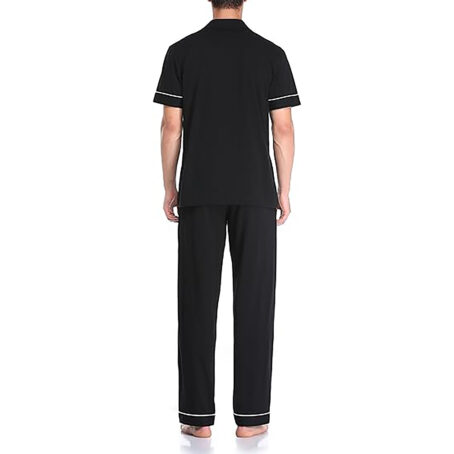 PJ Warehouse Men's Black Mid Season Button Down PJ Set - Image 2