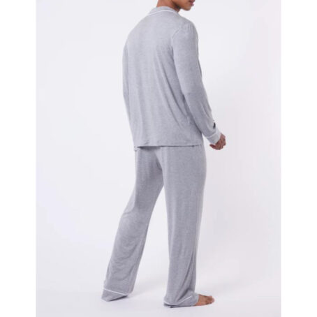 PJ Warehouse Men's Grey Winter Button down PJ - Image 2
