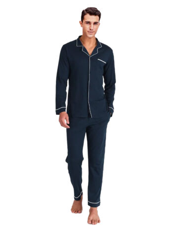 PJ Warehouse Men's Navy Winter Button down PJ