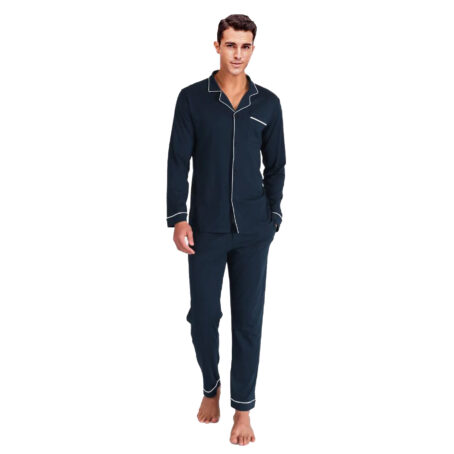 PJ Warehouse Men's Navy Winter Button down PJ