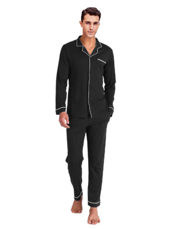 PJ Warehouse Men's Black Winter Button down PJ