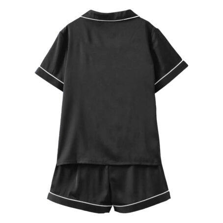 PJ Warehouse Men's Melange Black Button Down Summer PJ Set - Image 2