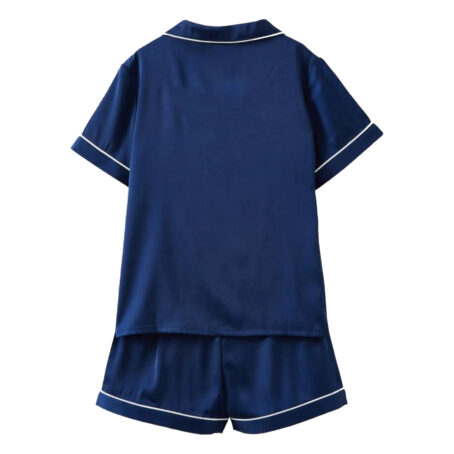 PJ Warehouse Men's Melange Navy Button Down Summer PJ Set - Image 3