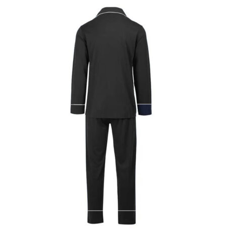 PJ Warehouse Men's Black Winter Button down PJ - Image 3