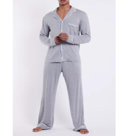 PJ Warehouse Men's Grey Winter Button down PJ