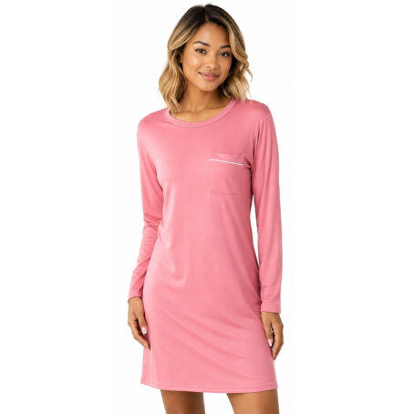 PJ Warehouse Women's Pink Long Sleeve Nightie