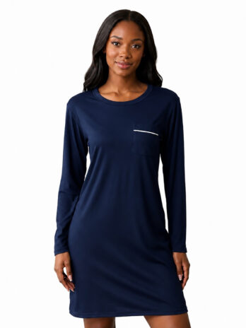 PJ Warehouse Women's Navy Long Sleeve Nightie