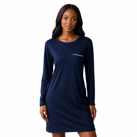 PJ Warehouse Women's Navy Long Sleeve Nightie