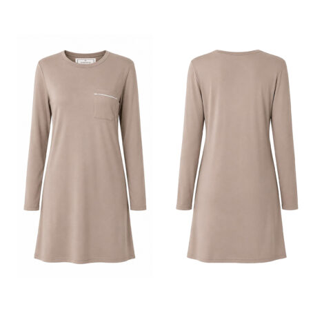 PJ Warehouse Women's Brown Long Sleeve Nightie - Image 5