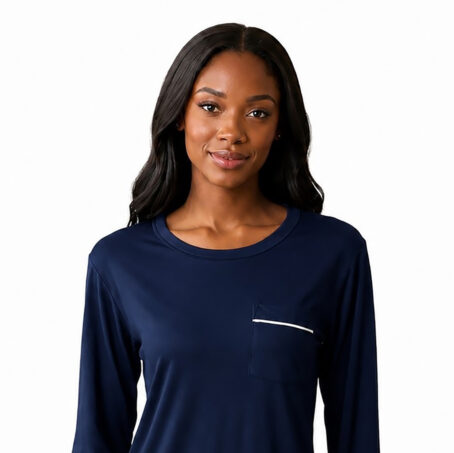 PJ Warehouse Women's Navy Long Sleeve Nightie - Image 2