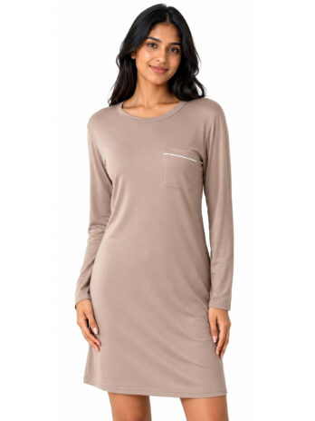 PJ Warehouse Women's Brown Long Sleeve Nightie