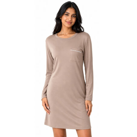 PJ Warehouse Women's Brown Long Sleeve Nightie