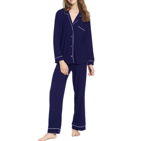 PJ Warehouse Navy Winter Pyjamas & Sleeping Bra Set - Image 2