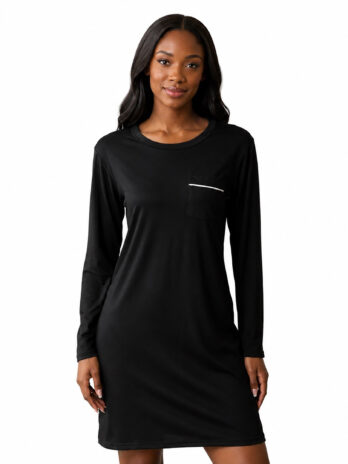 PJ Warehouse Women's Black Long Sleeve Nightie