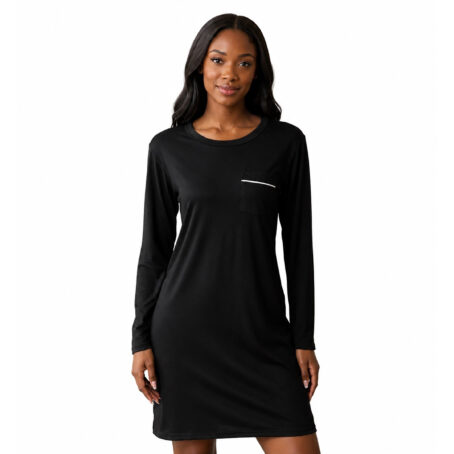 PJ Warehouse Women's Black Long Sleeve Nightie