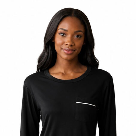PJ Warehouse Women's Black Long Sleeve Nightie - Image 3