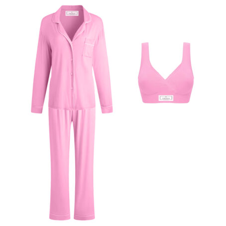PJ Warehouse Pink Winter Pyjamas & Sleeping Bra Set - Image 6